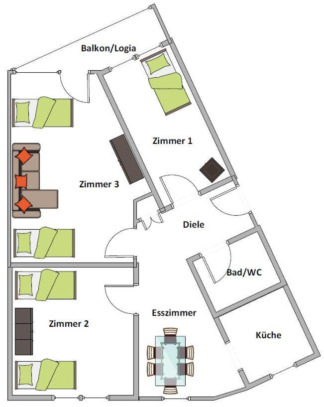 Duisburg Von Oben 3,5 Zimmer 8.Og Frisch Saniert Ngoại thất bức ảnh